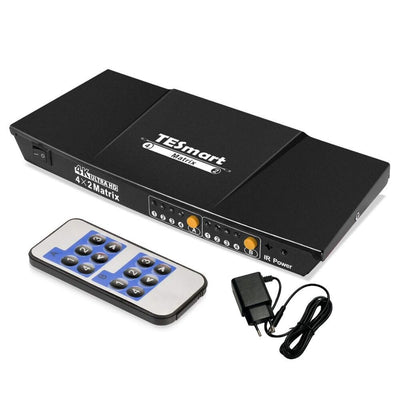 TESmart UHD HDMI Mátrix Kapcsoló 4x2, 4K@60Hz, HDCP támogatással és digitális hangkimenettel - Maxihome