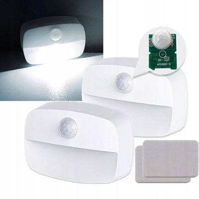 Ansal Mozgásérzékelős LED Éjszakai Lámpa 2db – Vezeték Nélküli Elemes Fali Lámpa - Maxihome