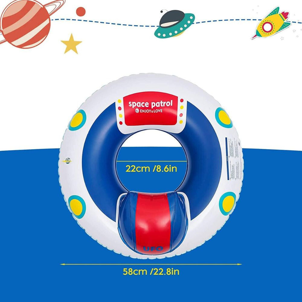 Homcent UFO úszógumi méretei űrhajós mintás háttéren