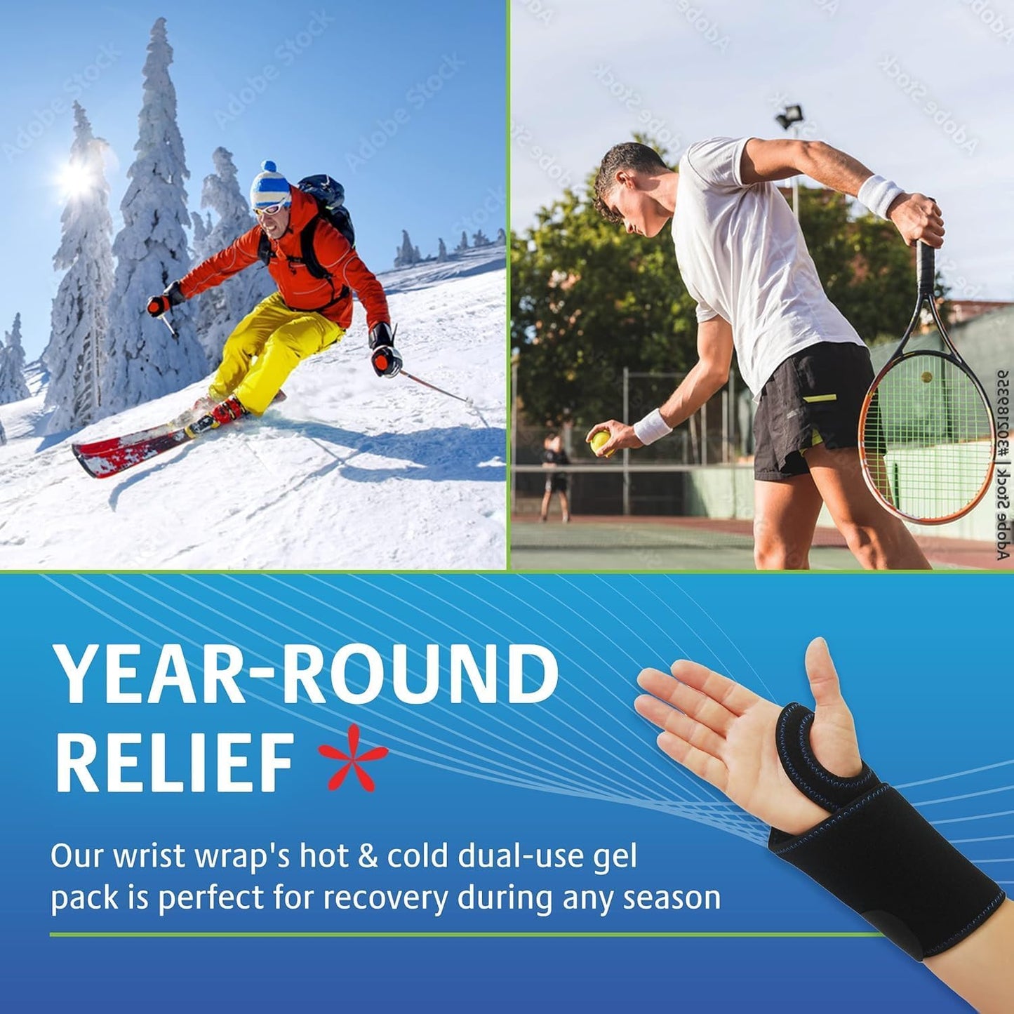 Csuklórögzítő és Kompressziós Fásli Újrafelhasználható Hideg-Meleg Gélpárnával