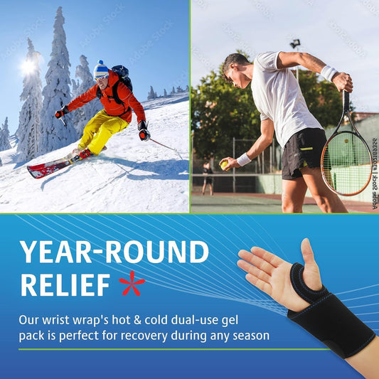 Csuklórögzítő és Kompressziós Fásli Újrafelhasználható Hideg-Meleg Gélpárnával