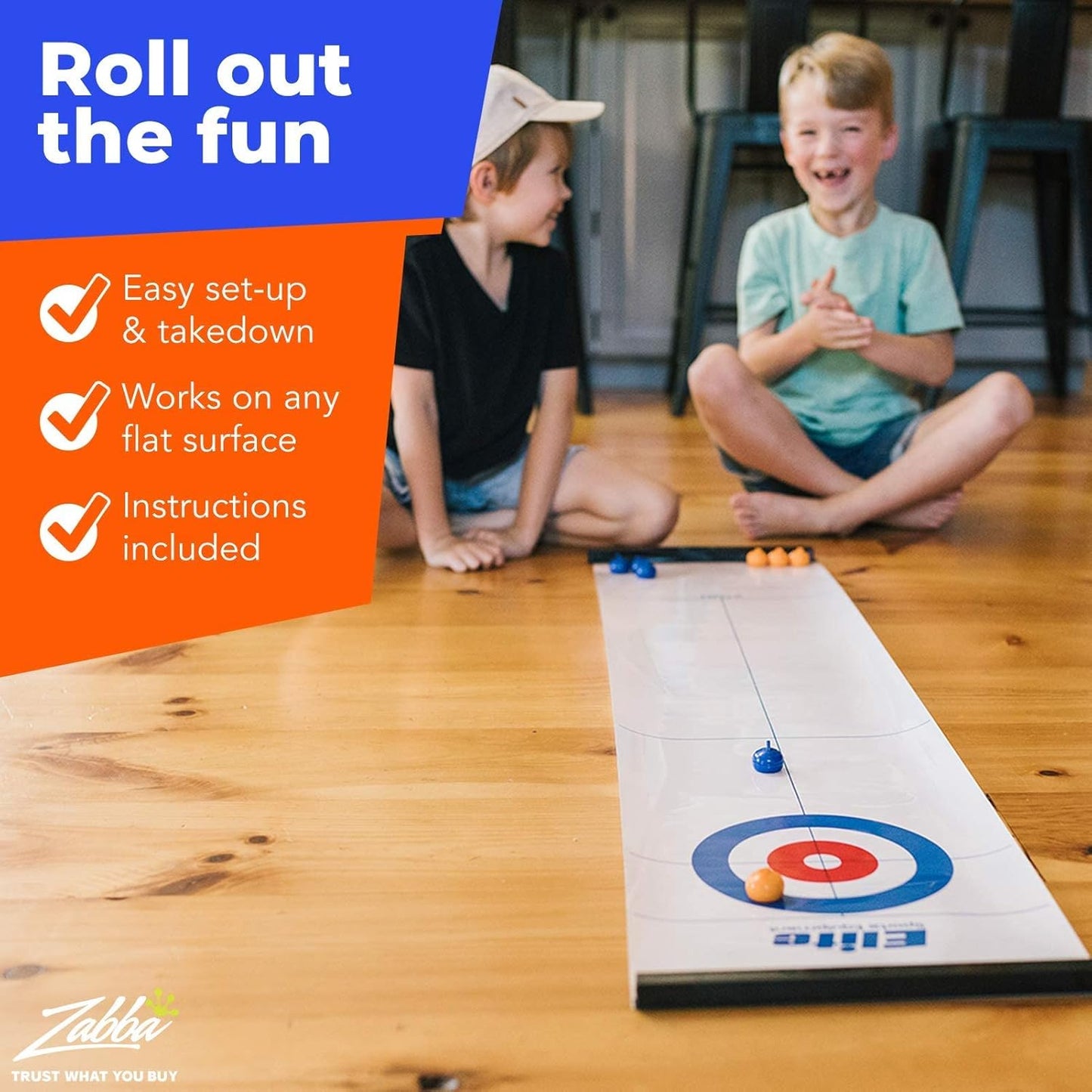 Asztali Curling és Shuffleboard Játék – Hordozható Családi Társas Gyerekeknek és Felnőtteknek