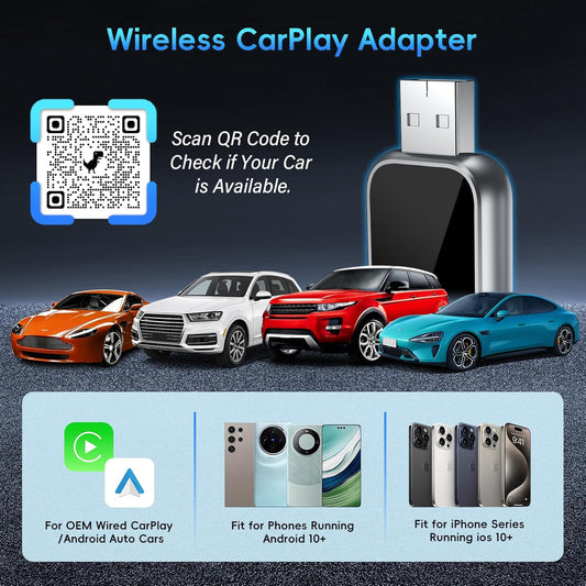 2 az 1-ben Wireless CarPlay és Android Auto Adapter – Vezeték nélküli autós kapcsolat egyszerűen