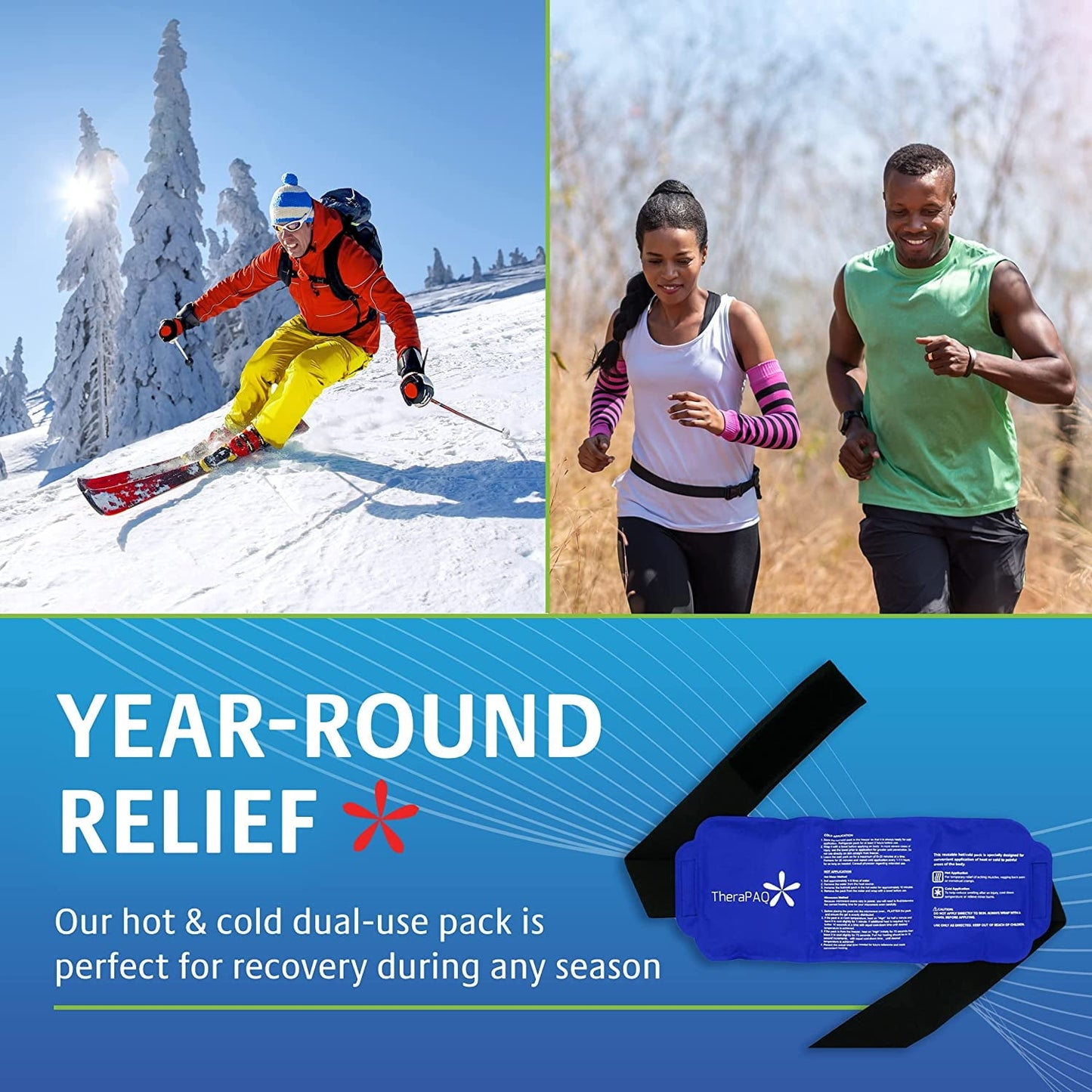 Kompakt Hideg-Meleg Gélpárna Beépített Pánttal – Újrahasználható Hűtő-Fűtő Tasak, Rugalmas Tépőzáras Rögzítéssel, Célzott Fájdalomcsillapításra