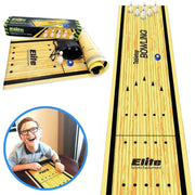 Asztali Bowling Játék – Hordozható Családi Társasjáték 119 × 28 cm-es Játékszőnyeggel, Gyerekeknek és Felnőtteknek