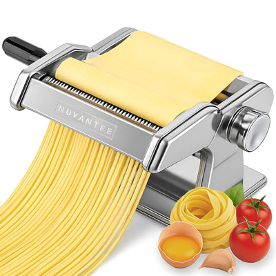 Házi Tésztakészítő Gép – Rozsdamentes Acél Tésztanyújtó 7 Fokozattal, Spagetti és Szélesmetélt Vágó