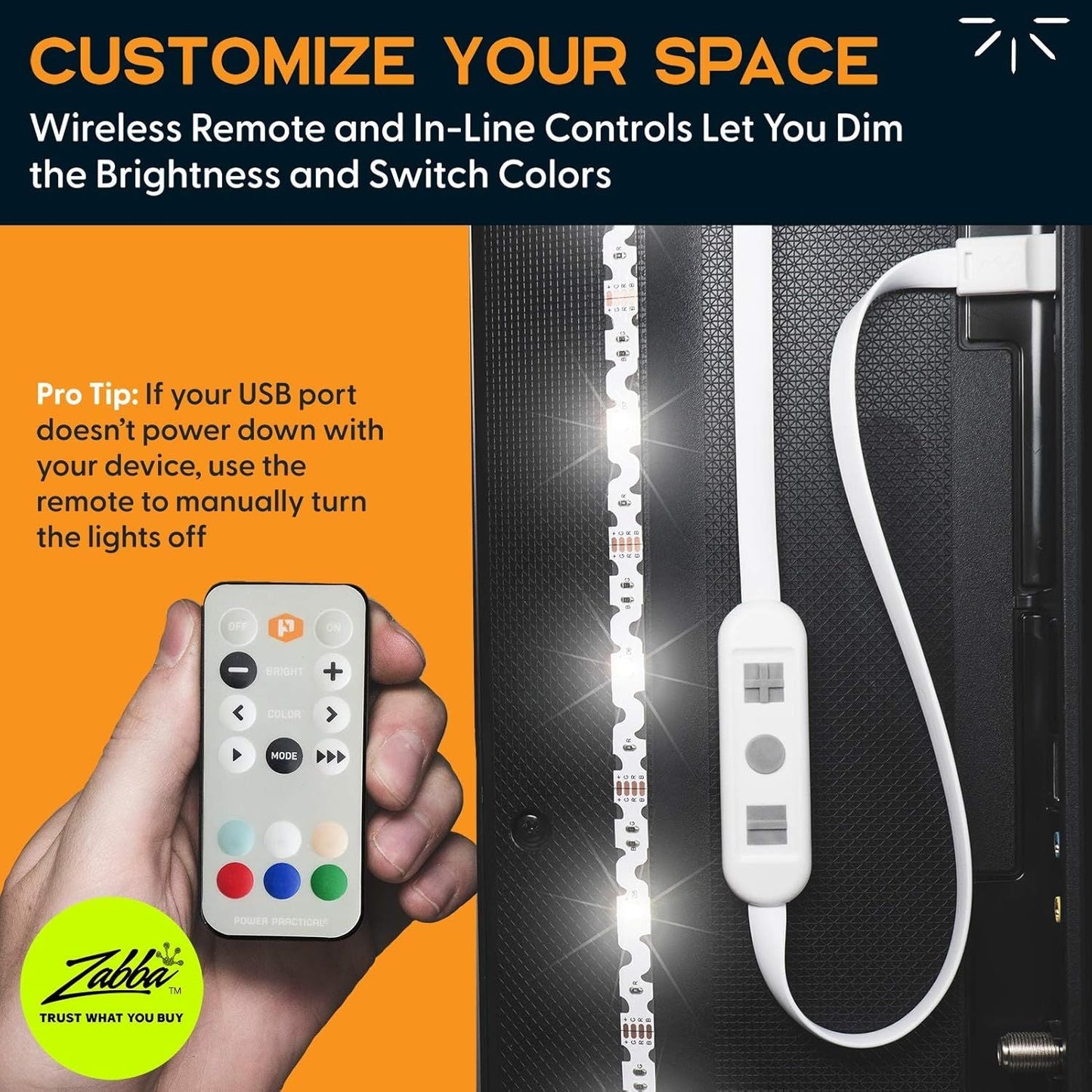 Luminoodle Color RGB TV Háttérvilágítás – Színváltós LED Szalag Monitorokhoz és TV-khez