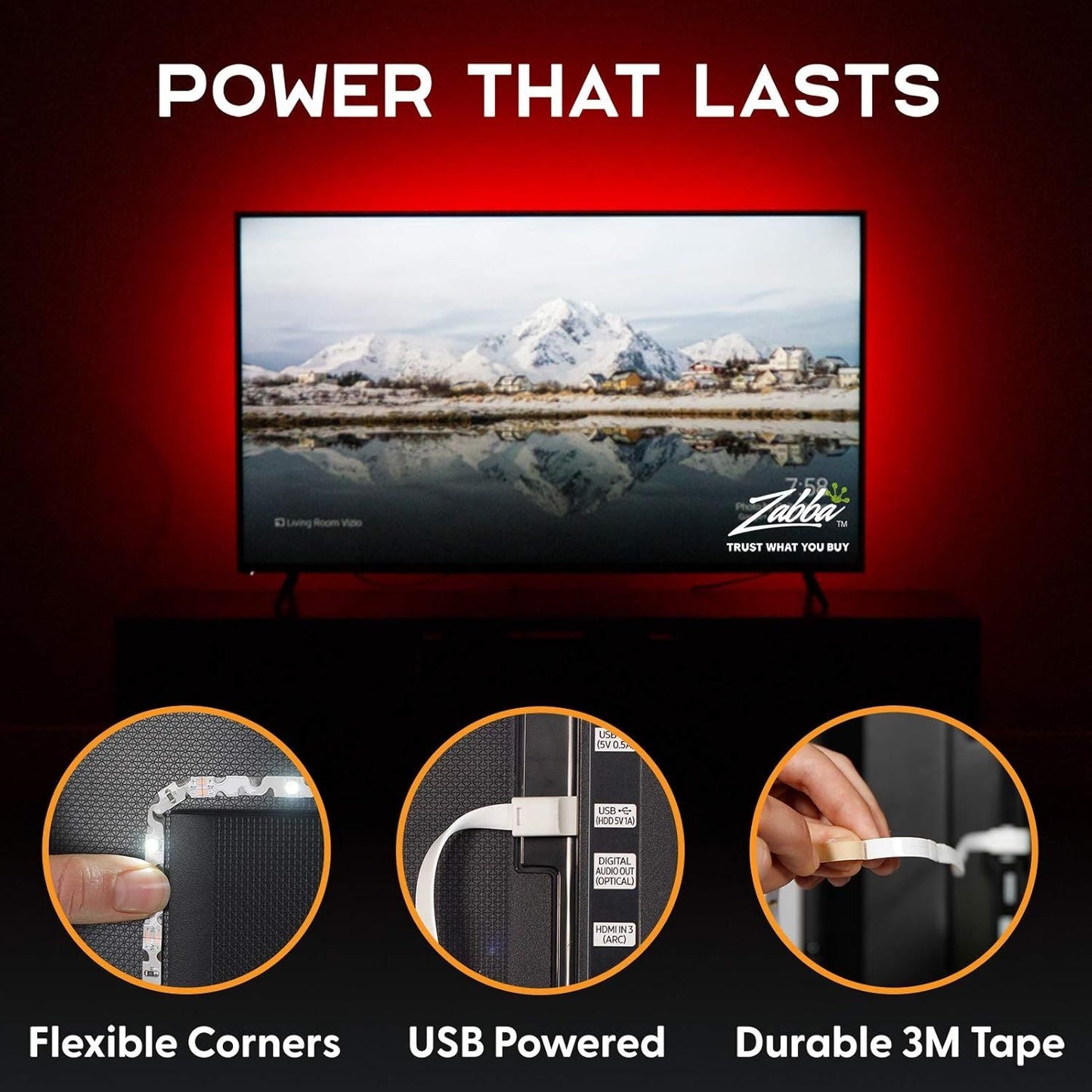 Luminoodle Color RGB TV Háttérvilágítás – Színváltós LED Szalag Monitorokhoz és TV-khez
