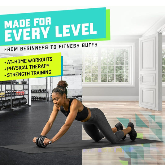 Dupla Kerekes Hasizom Kerék - Ab Roller Edzőkerék Csúszásmentes Markolattal