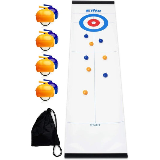 Asztali Curling és Shuffleboard Játék – Hordozható Családi Társas Gyerekeknek és Felnőtteknek