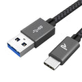 Rampow USB-C Fonott Adatkábel 2m Szürke - Gyorstöltés és Adatátvitel