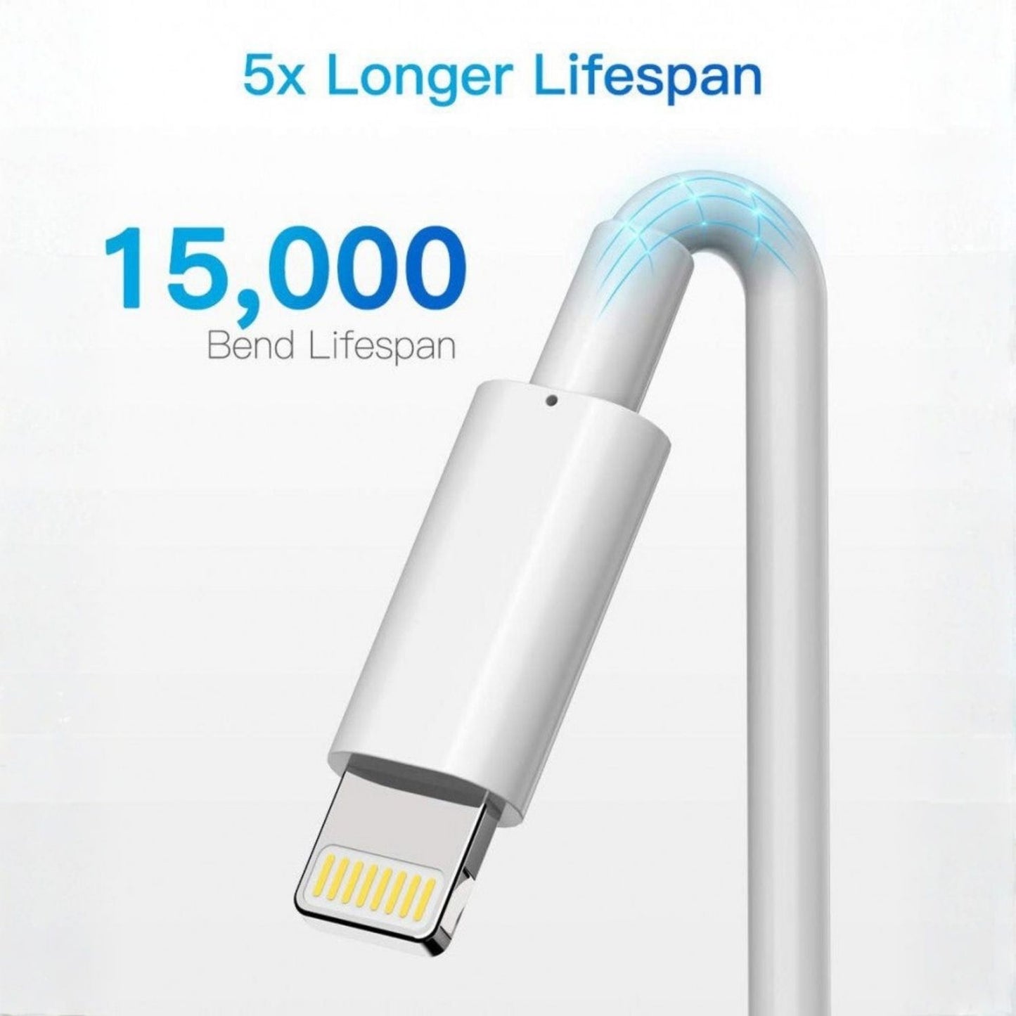 iPhone Lightning kábel szett 5 db – gyors töltő kábelek, fehér