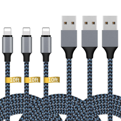 Apple MFi Tanúsítvánnyal Rendelkező iPhone Töltő - Fehér Lightning Kábel Szett (1 m, 3×2 m, 3 m) Gyorstöltéssel