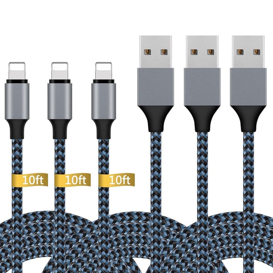 Apple MFi Tanúsítvánnyal Rendelkező iPhone Töltő - Fehér Lightning Kábel Szett (1 m, 3×2 m, 3 m) Gyorstöltéssel