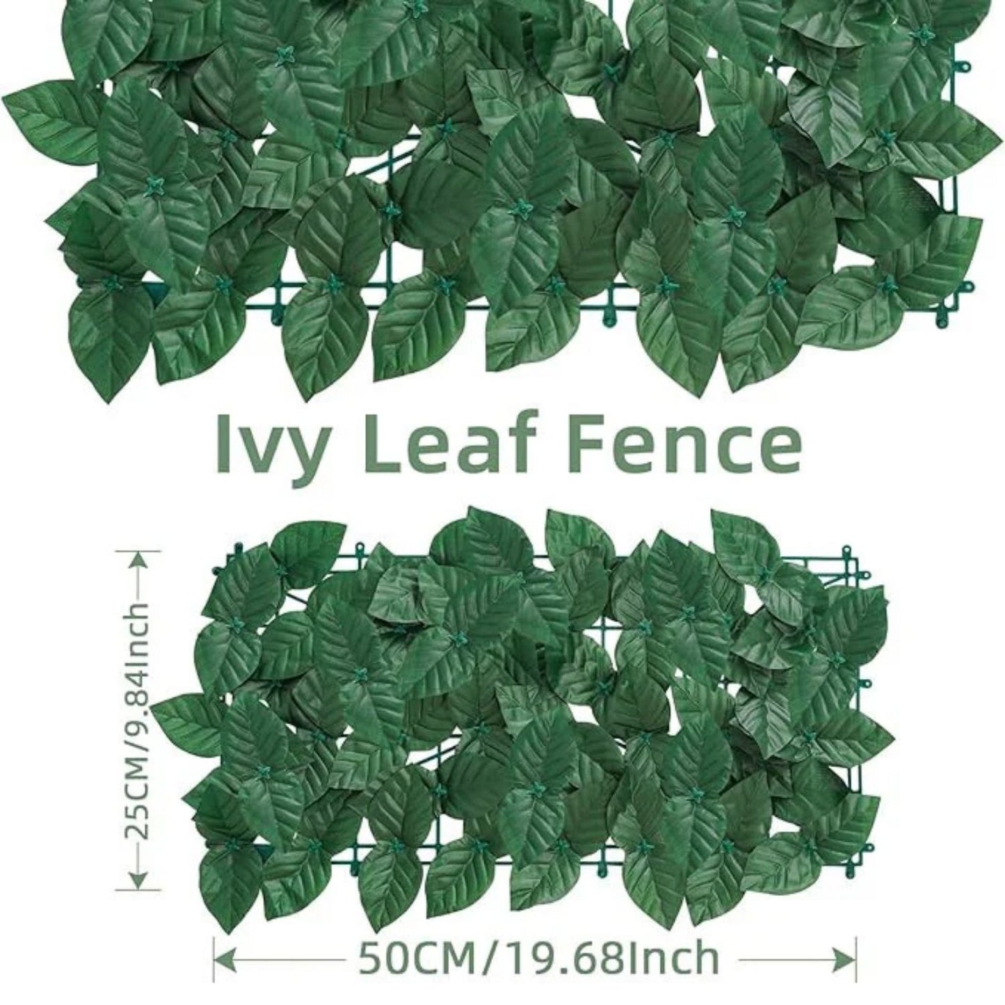Sötétzöld Mű Leveles Kerítésborítás - 25×50 cm, UV-Álló Kerti Takaró