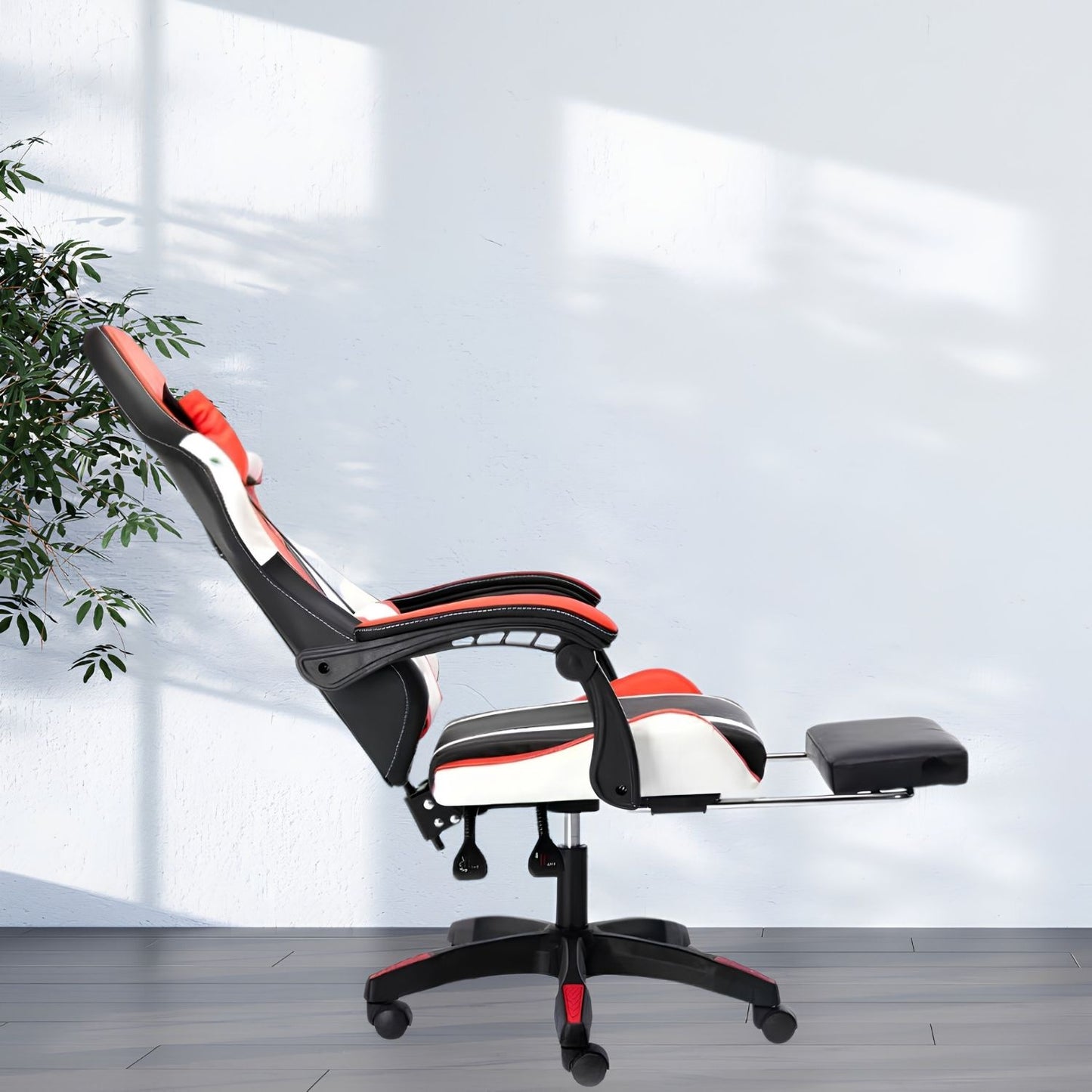 OFCASA Ergonomikus Gamer Szék Lábtartóval - Narancssárga-Fehér Gaming Szék