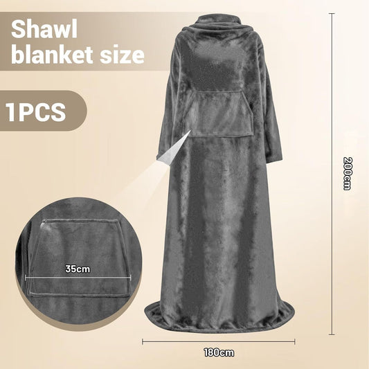 Extra Puha, Belebújós Hordható Pléd – Hátul Nyitott TV-Takaró Zsebbel, Kényelmes Otthoni Viselet
