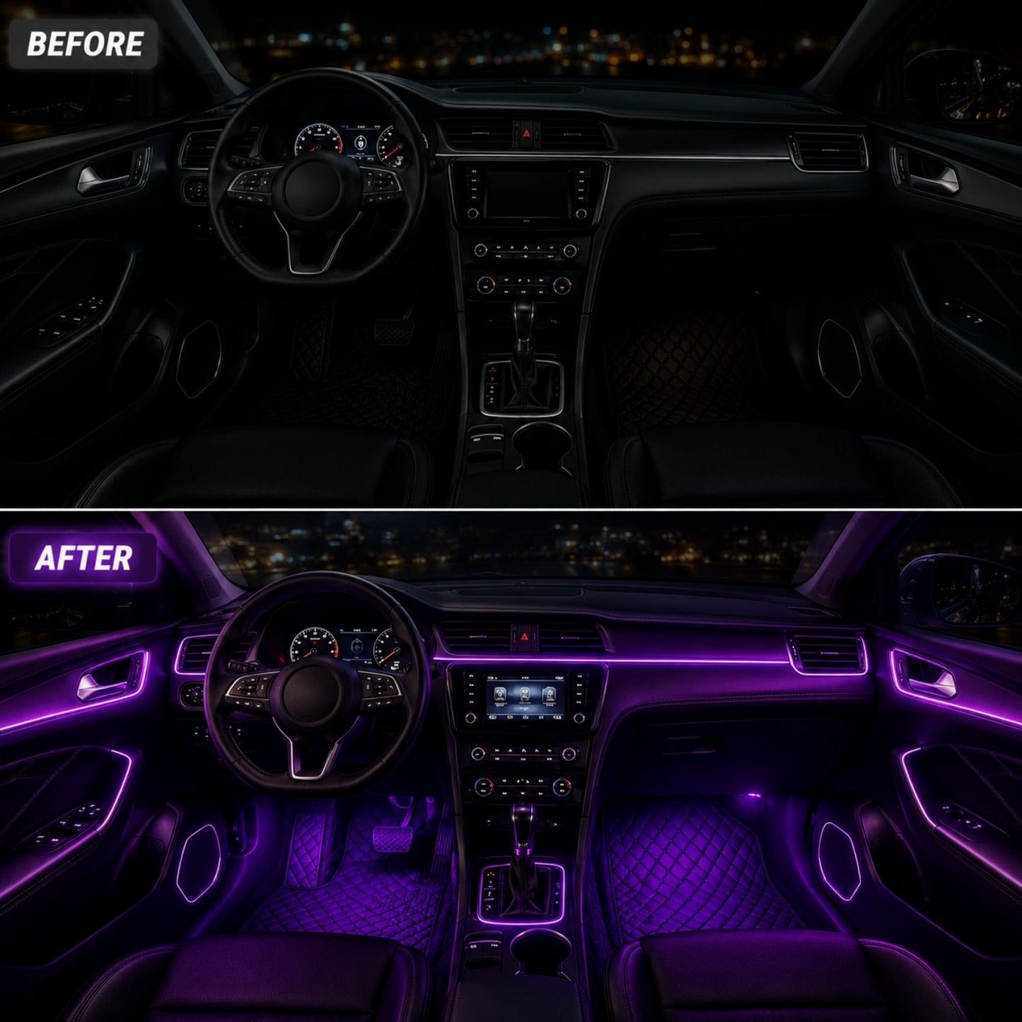 OneLED Autós LED Szál, Vágható LED Fény, USB Töltésű 2m