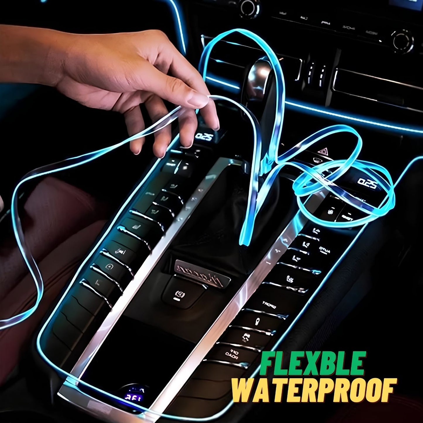 OneLED Autós LED Szál, Vágható LED Fény, USB Töltésű 2m