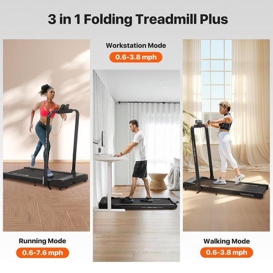 Mobvoi Home T4225 2 az 1-ben Összecsukható Sétáló- és Futópad (12 km/h) – Bluetooth Hangszóróval, AI Edzéstámogatással és Manuális Dőlésszöggel