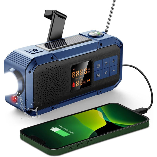 Multifunkciós Hordozható Rádió - Bluetooth, Powerbank, Napelemes, Vészlámpa