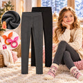 Gyerek Thermo Leggings 2 db – Bélelt Téli Nadrág Magas Derékkal, Fekete és Szürke, Ajándék Hajgumival