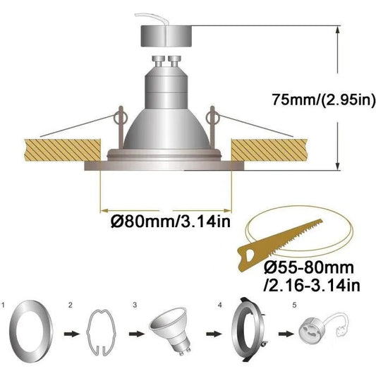 Kambo Süllyesztett Mennyezeti LED Spotlámpa 4 db 6W GU10 Izzókkal - Maxihome