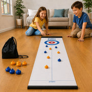 Asztali Curling és Shuffleboard Játék – Hordozható Családi Társasjáték 8 Kővel, Gyerekeknek és Felnőtteknek