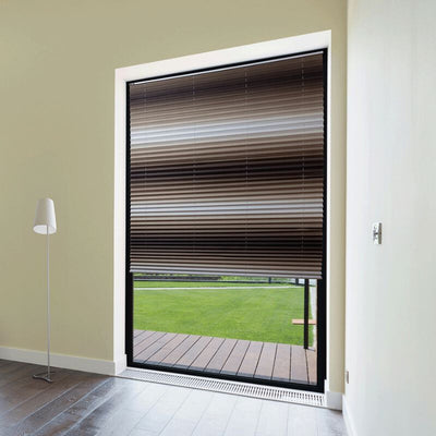 BOOM Plisse Harmonika Roló Ablakra és Ajtóra – Fehér-Barna Árnyalat, 120x130 cm - Maxihome