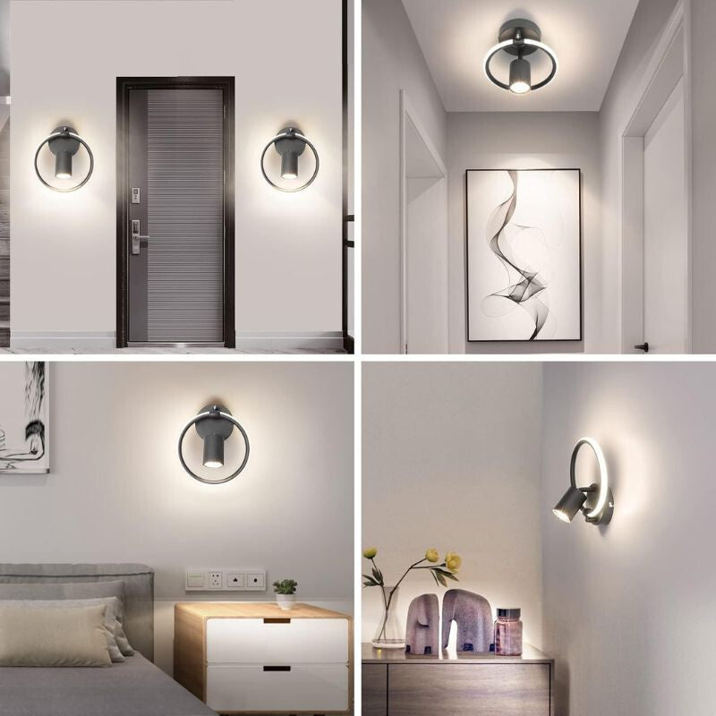 Ketom LED Fali Forgatható Lámpa 4000K 17W - Fekete - Maxihome