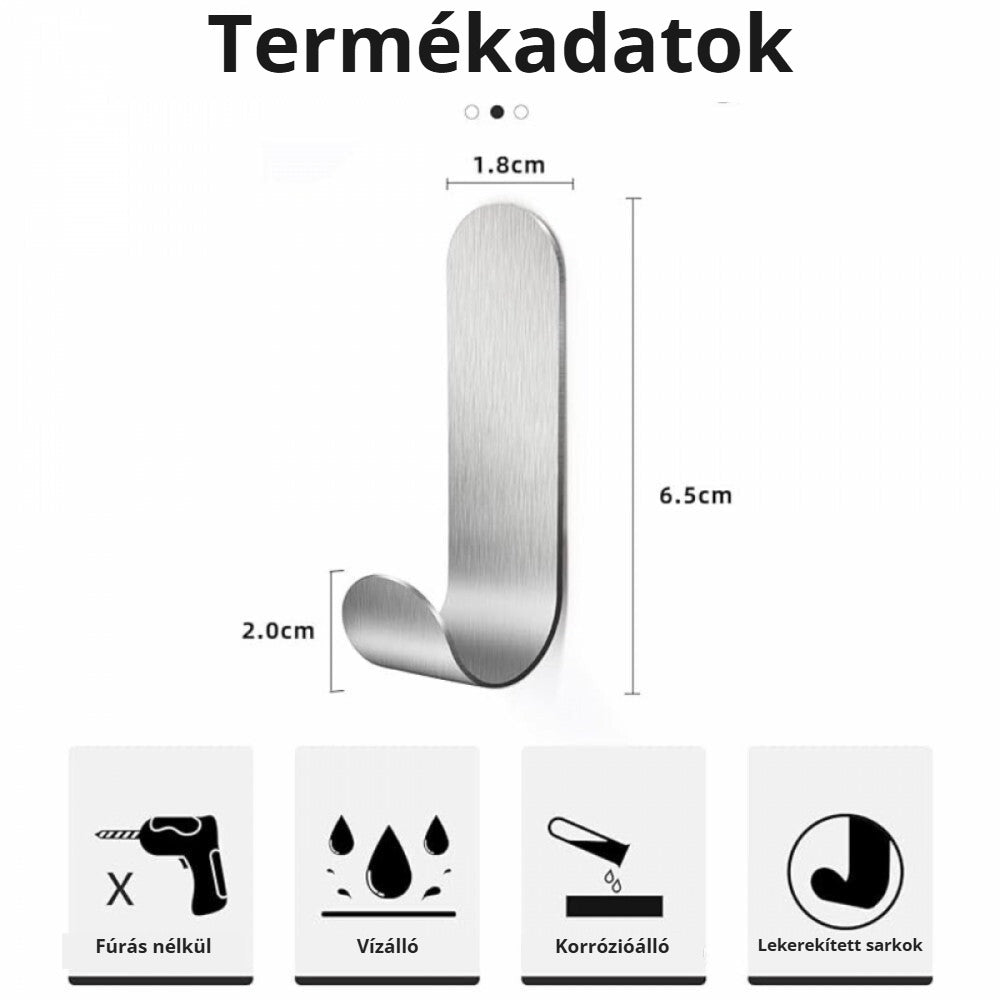 7Simplex öntapadós fém akasztó méretei – fúrás nélkül, vízálló, korrózióálló