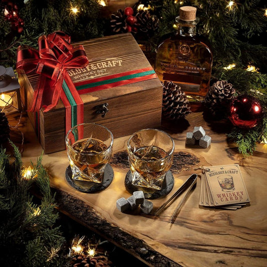Prémium Whisky Szett 15 Részes - Kristály Poharakkal, Whisky Kövekkel és Bár Kiegészítőkkel