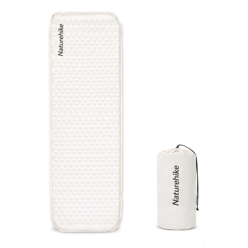 Naturehike Könnyen Felfújható Kempingmatrac – 3,5 cm Vastag, Ultrakönnyű (490 g), Téglalap Forma, Világosszürke