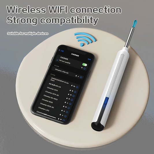 YW16 Kamerás Fültisztító WiFi Kapcsolattal – Mobiltelefonos Élőkép, 6 Szilikon Fej