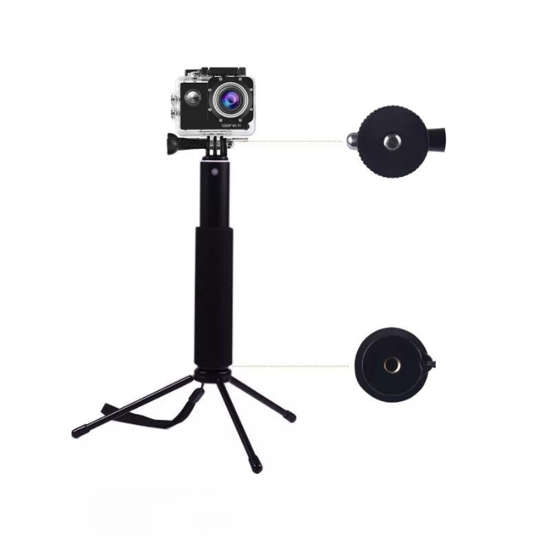 Apeman SS150 szelfibot tripod állványként akciókamerával és Bluetooth távirányítóval