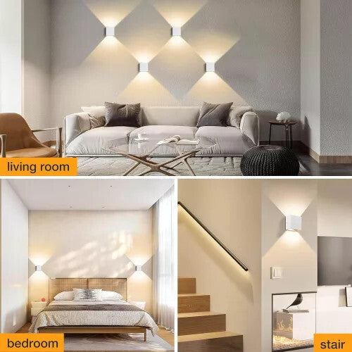 OOWOLF Modern Fali Lámpa, LED Világítás 2db Fehér - Maxihome