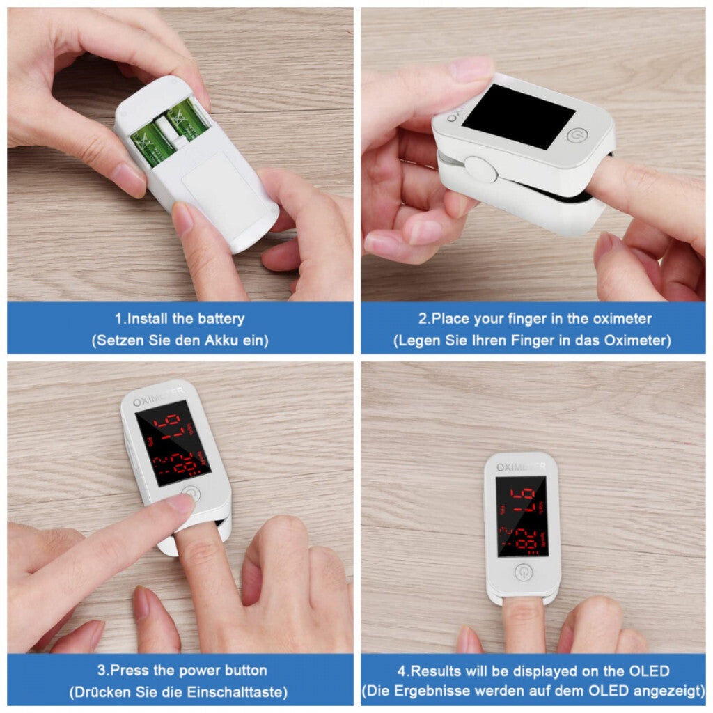 MOMMED LED Kijelzős Ujj-Pulzoximéter - Kompakt Oxigén- és Pulzusmérő - Maxihome