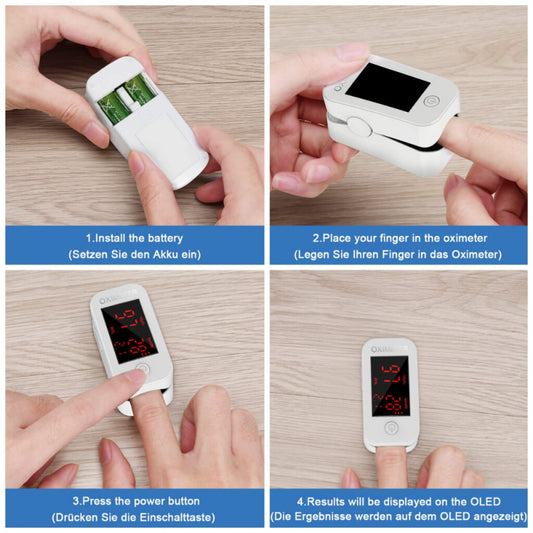 MOMMED LED Kijelzős Ujj-Pulzoximéter - Kompakt Oxigén- és Pulzusmérő - Maxihome