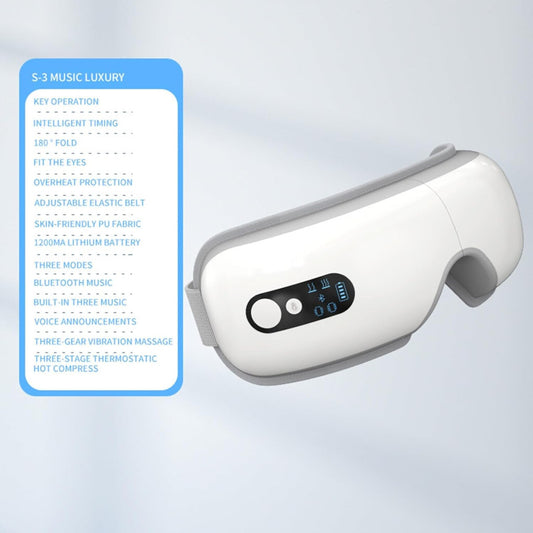 BLux Szemmasszírozó Készülék - Bluetooth Zenelejátszó, Melegterápia, Rezgő Masszázs - Maxihome