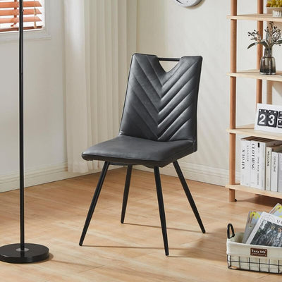CLIPOP Étkezőszék, Vastagon Kárpitozott Ülőfelület, Műbőr Fekete, 2 darab - Maxihome