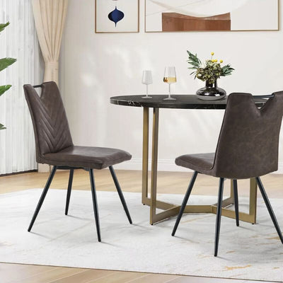 Calais Fogantyús Étkezőszék 2db – Barna Műbőr - Maxihome