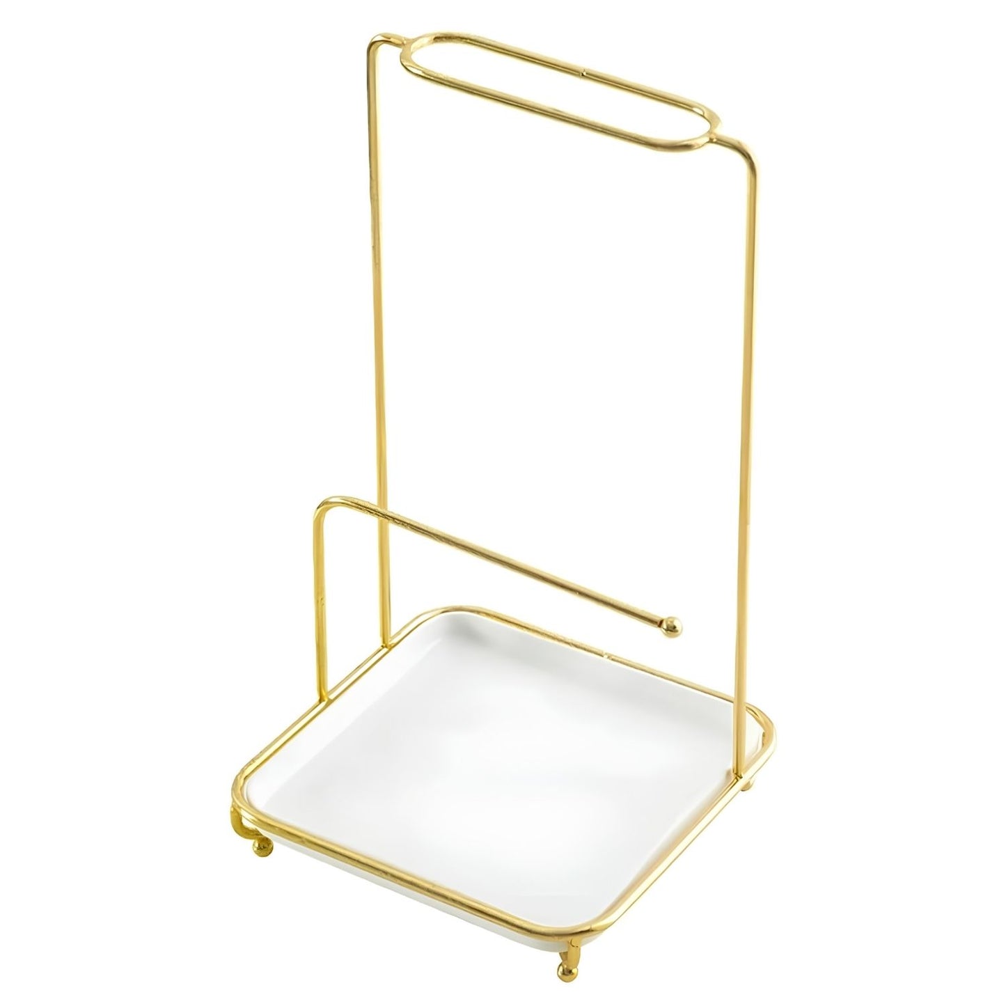 Elegáns Ékszertartó Állvány Szett – Asztali Ékszer Tároló 2 db 16,5x28 cm – Arany-Fehér
