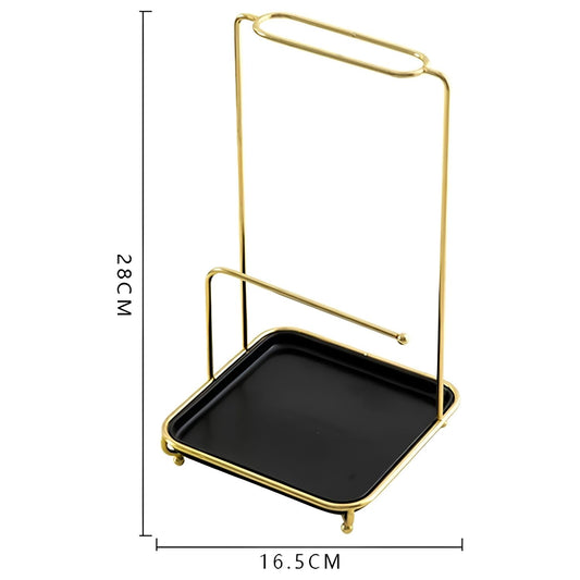 Elegáns Ékszertartó Állvány Szett – Asztali Ékszer Tároló 2 db 16,5x28 cm – Arany-Fehér