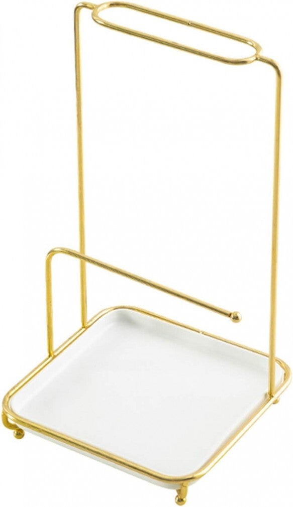 Elegáns Ékszertartó Állvány Szett – Asztali Ékszer Tároló 2 db 16,5x28 cm – Arany-Fehér - Maxihome