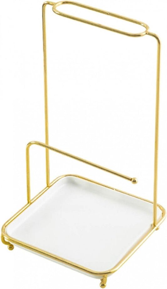 Elegáns Ékszertartó Állvány Szett – Asztali Ékszer Tároló 2 db 16,5x28 cm – Arany-Fehér - Maxihome
