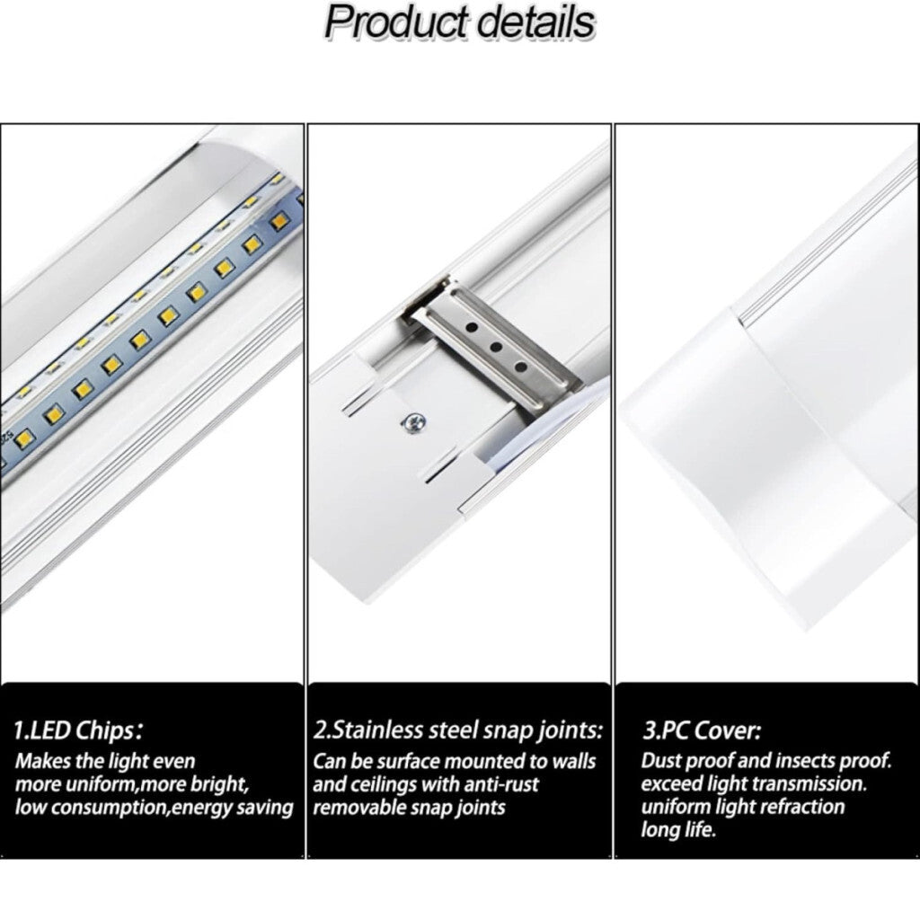 Fénycsöves LED Lámpa Szett - 4 db, 120 cm, 40W Energiatakarékos Világítás - Maxihome