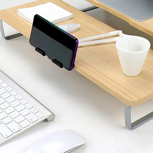 Klasszikus Monitorállvány Mobiltelefon-Tartóval (Fehér) - Maxihome