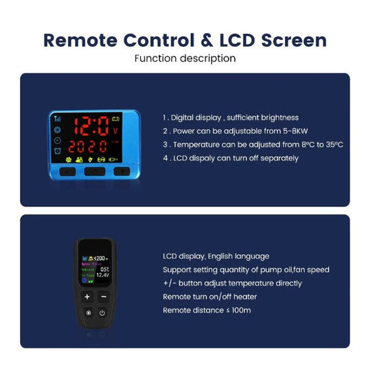 Hcalory H037-03 LCD Vezérlő Száraz Dízel Fűtéshez – Autós Állófűtés Rendszerhez Kompatibilis - Maxihome