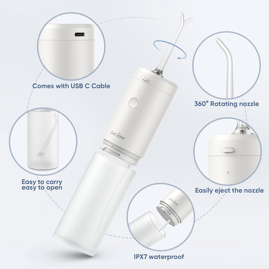 Elektromos Szájzuhany és Fogköztisztító Irrigátor - USB-C Tölthető, 3 Tisztítási Mód