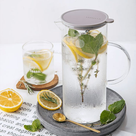 Buydeem CD2003 Teáskanna Hőálló Üveg Kancsó, Fedéllel 1200ml - Maxihome